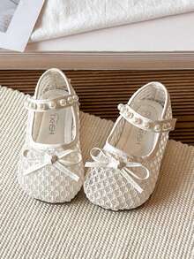 2026夏季新款女童镂空编织皮鞋，儿童软底公主鞋，女童低帮鞋 - 米色 - 查看 3