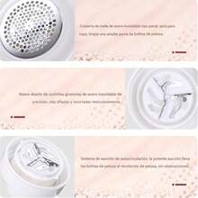 Set de cortador de pelusas recargable por USB, cortador de pelusas recargable por USB para jerséis, cortador portátil de pelusas para ropa, muebles, camas y sofás - Blanco - Ver 10