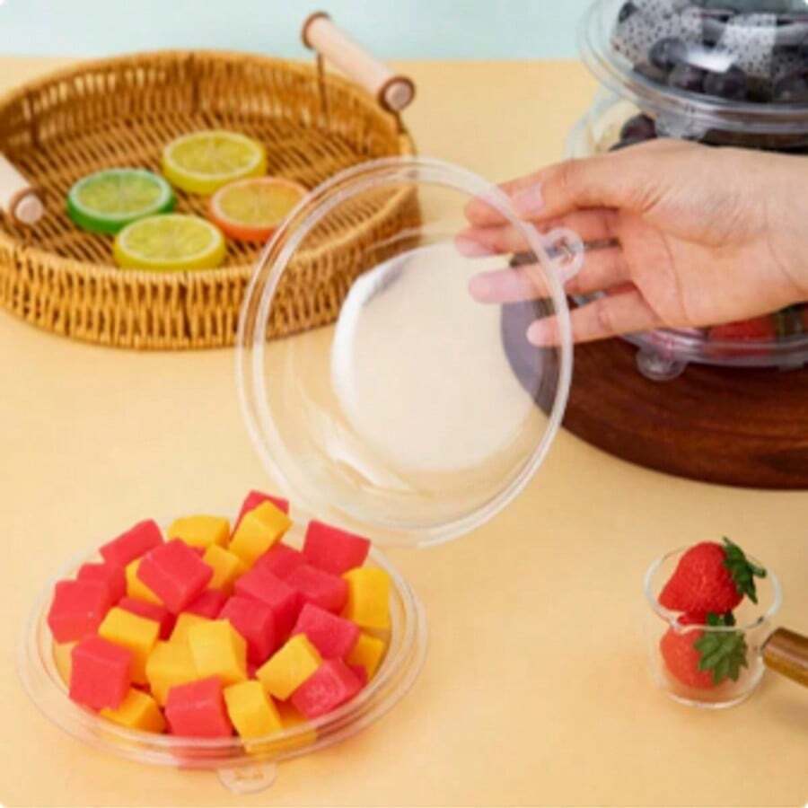 Hộp đựng tròn có nắp đậy (10/20 chiếc), hộp đựng trái cây cắt lát, hộp đựng bánh cắt lát. - Xem 1