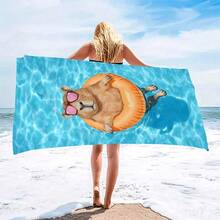 1pc Capybara Beach Towel - Soft, Absorbent, Lightweight, Quick-Drying Super Microfiber, Vivid Underwater Print, Perfect For Beach, Pool, Travel, Camping, Yoga, Shower, Sunbathing - Ideal Adult Gift And Holiday Gift, Beach - Multicolor - View 5