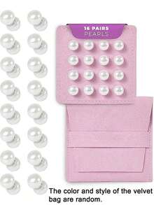 1套珍珠面纱配重 - 16对磁性新娘面纱配重 - 户外婚礼固定长度面纱 - 奢华新娘婚礼配饰 - 彩色 - 查看 2