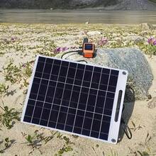 1pc Solar Panel With USB Port - Solar Charger, Lightweight Portable Solar Panel Suitable For Home, Outdoor Camping, Travel, Compatible With Smartphones, Tablets, Flashlights, Fans, No Battery Required, Solar Charging Station, Solar Phone Charger, Camping Essential, Compact Design, Integrated Cable - Black - View 5