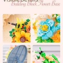 300+Pcs Micro Particle Eternal Flower Plate Building Blocks, DIY Micro Particle Building Blocks Flower Plate, Romantic Home Decor With Eternal Flowers, Multi-Functional And Original Gift Idea, Plant Flower Plate Assembly Simulation Decorative Flower, Holiday Gift, Valentine's Day Gift, Mother's Day Gift, Christmas Gift, Father's Day Gift, Desktop Ornament - Multicolor - View 7