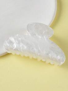 1个亚克力发爪夹，简约INS风，大理石纹理优雅鲨鱼爪夹，水波纹爪夹，马尾夹发饰，夏季沙滩发夹 - 彩色 - 查看 4