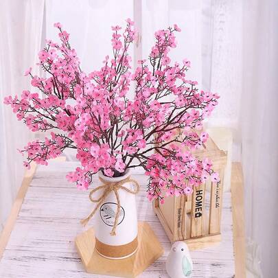 1 pieza Planta artificial Ramo de flores de cielo estrellado de plástico Flores falsas Ramo de novia para el Día de San Valentín Decoración de florero para el hogar, restaurante, dormitorio, suministros para fiestas de cumpleaños, decoración de jardín al aire libre, ramo del Día de San Valentín