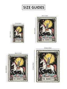 1 pezzo cartellone su tela da parete magico, senza cornice, con stampa di scheletro divertente, tarocchi mistici, unicorno arcobaleno, strega, decorazione per soggiorno, camera da letto, camera del dormitorio - Tarocchi - Visualizzare 10