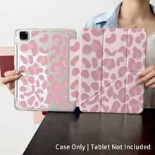 1pc Pink Leopard Print Aesthetic Protective Case, Compatible With Ipad Air 6/5/4, 10-Inch (10.9-Inch), Pro 2024/M3/A16 2025, High-Quality Protective Shell For Work, Travel And Home Use, Compatible With Samsung Galaxy Tab A8/A9+/S6 Lite/S7/S9 FE+/S10+, Compatible With Xiaomi Pad 5/5 Pro/6/6 Pro/7/7 Pro/33S Pro - Multicolor - View 1