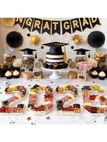 1 Set 2026 Graduation Party Food Serving Tray, Numeric Cold Dish Platter Set; Graduation Season Dining Table Decor, Graduation Party Food Serving Tray, Graduation Party Dessert Table Numeric Tray - View 5