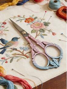 4.72-Inch Stainless Steel Sewing Scissors, Magpie Shaped Zinc Alloy Steel Small Scissors, Vintage Style Embroidery, Cross Stitch Craft Scissors, Delicate Pointed Tip For Trimming Threads, Suitable For Home, Wedding, Office DIY, Cross Stitch, Thread Cutting, Paper Crafting And Tea Ceremony - Pointed Scissors - View 8
