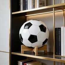 1pc Wooden Display Rack, World Cup Football Display Stand, Wooden Storage Rack, Suitable For Football, Basketball, Volleyball, Rugby And Various Ball Holders - 1 PC Ball Display Rack - View 5