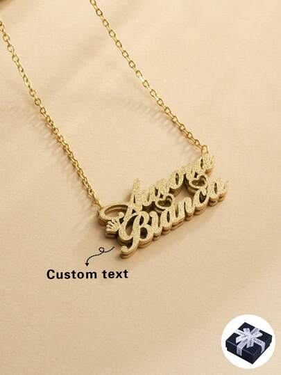 Dây chuyền đôi tối giản cá nhân hóa với 2 tên, chất liệu thép không gỉ mạ vàng/bạc, thích hợp làm quà tặng Ngày Valentine, Sinh nhật, Tiệc tùng - Trang sức dành cho bạn gái, mẹ, gia đình, bạn bè, con gái, kỷ niệm, Ngày Valentine, Ngày của Mẹ, Sinh nhật, Lễ tốt nghiệp, đeo hàng ngày, đám cưới, dạ hội.