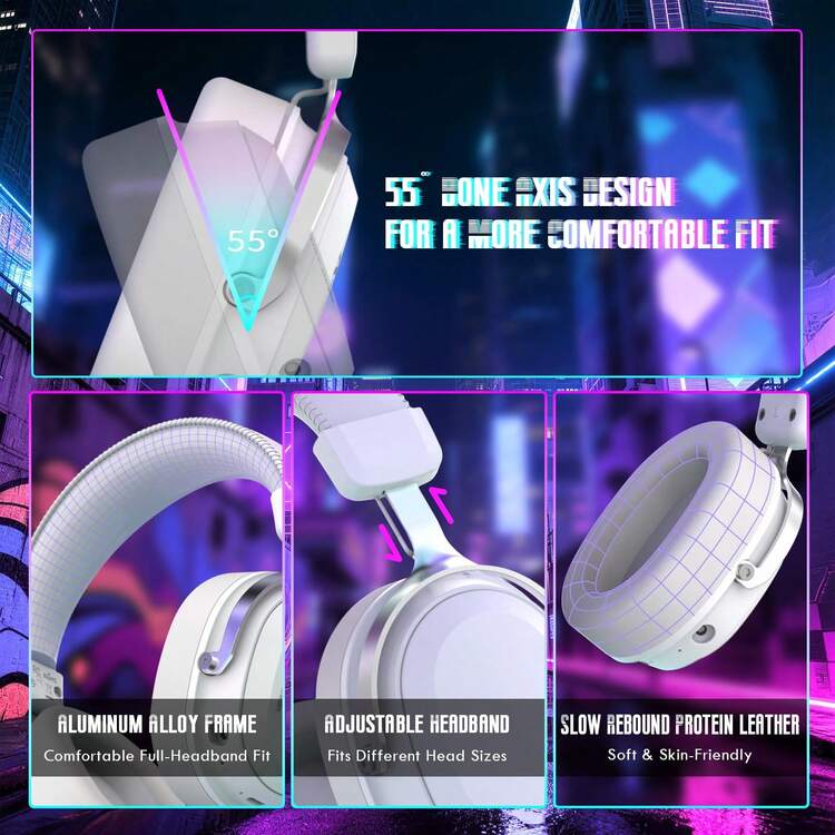 ATTACK SHARK Tai nghe chơi game không dây L30Pro với kết nối 2.4Ghz/Bluetooth/Có dây, thời lượng pin dài, micro có thể tháo rời, âm thanh vòm 7.1, độ trễ cực thấp, tương thích với PC/PS/Xbox/Switch. - Xem 9