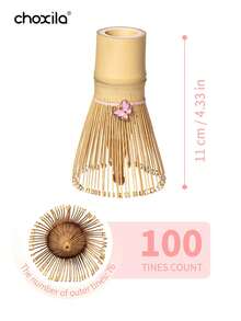 choxila 1pc Bamboo Matcha Whisk, 100 Bristles Detachable Decorative Tea Brush, Pure Handmade Natural Bamboo Matcha Stirring Tool, Can Create Fine Foam, Suitable For Home Tea Room And Matcha Lovers - Tea Whisk - View 15