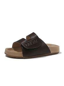 新款夏季男童双条纹拖鞋，防滑软底户外沙滩家居拖鞋 - 棕色 - 查看 6