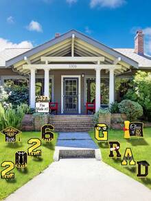 11pcs/Set 2026 Graduation Garden Stakes, Graduation Yard Sign Set, Large Shiny Markers - Perfect For Lawns, Gardens And Pathways. Ideal For All Graduation Parties, Outdoor Garden Decor, Holiday Parties, Birthday Parties And Weddings. - Multicolor - View 5