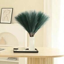 42/40/24/18/12/9/6/3pcs 55cm Elegant Realistic Dark Green Reed Grass, 1pc, Fluffy Artificial Plant, Bohemian Style Vase Decoration, Suitable For Living Space, Wedding, Halloween, Christmas, Easter, Valentine's Day, Mother's Day, Graduation And Autumn Decor - Dark Green - View 6