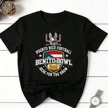 Summer Tops2026Valentine Outfits For WomenWomen's And Men's Bunny Football Bad Benito Shirt, Bunny Bowl 2026 Halftime Show, Puerto Rico  Bowl TShirt, Retro Concert Graphic Top, Gift TeeLoose And Comfortablebenito Bowl Topssummer Clothes - Black 2 - 查看 10