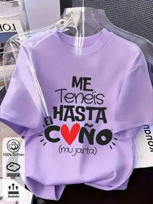 Nuovi arrivi Primavera/Estate 2026: T-shirt girocollo unisex in cotone con stampa a cuori, Abbigliamento donna Primavera/Estate, T-shirt stampate, Top stampati, Top in cotone, T-shirt di alta qualità, Stile retrò, Stile preppy, Stile carino, Stile urbano, Stile Gen Z, Stile millennial, Stile Y2K, Stile punk, Stile effetto invecchiato, Stile minimalista, Stile semplice, Stile casual, Stile quotidiano, Stile vacanza, Stampe divertenti - Rosso-viola chiaro - Visualizzare 2