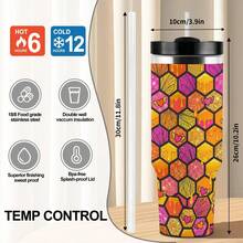 He-Lluva Boss And Haz-Bin Hotel 40oz Insulated  Tumbler With Handle And Straw Lid, 18/8 Stainless Steel Vacuum Travel Mug, Leak-Proof Reusable Water Bottle, Car Cup Holder Friendly For Gym, Work, And Outdoor Travel - black - 查看 2