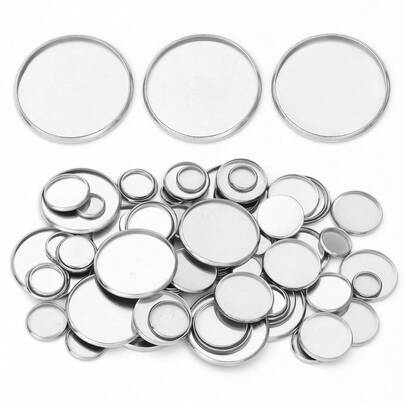 20 st runda bricka i rostfritt stål, minimalistiskt moderiktigt armband, halsband, ringtillverkning, ädelstensbas, hypoallergent färgbevarande smyckestillverkningstillbehör, gör-det-själv-smyckesinfattning