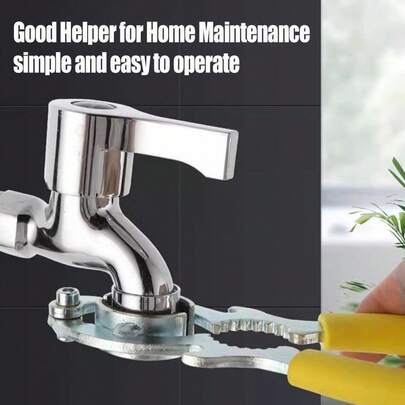 1 chiếc kìm tháo đầu lọc vòi nước, dụng cụ đa năng dùng để tháo lắp đầu lọc vòi nước nhà bếp và phòng tắm, tay cầm màu vàng chống trượt, dụng cụ sửa chữa đường ống bằng thép không gỉ để lắp đặt và tháo rời đầu lọc vòi nước, dụng cụ tự sửa chữa tại nhà.