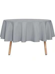 1/4/10/15 Packs Disposable Plastic Table Cloth, 84" Round Tablecloth, Leakproof & Sturdy Decorative Table Covers For Picnic, Party And Outdoor, White,Round White Plastic Disposable Tablecloth , Party & Event Decorative Cover - View 12