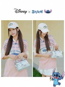 Disney 官方 Stitch 联名系列 Charm & Stitch 印花波士顿包 - 卡通印花单肩包，休闲时尚手提包，生日礼物 - 彩色 - 查看 12