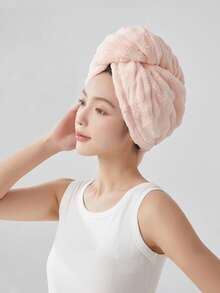 1 chiếc mũ trùm tóc dày dặn, thấm hút tốt, chất liệu lông cừu san hô, có dây chun, kiểu dáng tối giản, màu trơn, kích thước lớn, siêu thấm hút, phù hợp cho cả tóc dài và tóc ngắn, cần thiết cho việc tắm tại nhà, salon, khách sạn, thể thao, khăn lau tóc nhanh khô dành cho phụ nữ và bé gái. - Nhiều màu - Xem 3