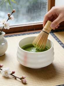 1 Set 4pcs Matcha Bowl Set, Includes Ceramic Matcha Bowl, Matcha Whisk Stand, Bamboo Matcha Whisk And Spoon, Great Gift For Matcha Lovers And Beginners - Multicolor - View 7