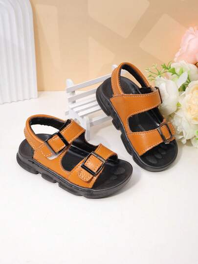 1 par de sandalias de playa de verano con puntera abierta y antideslizantes, con para niños pequeños y bebés de 1 a 8 años, aptas para uso diario al aire libre