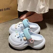 2026 New Thick Bottom Slip-On Sandals, DIY Accessories, Casual Comfortable Beach Wear - Light Blue - View 6