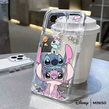 Miniso Ốp lưng điện thoại Disney họa tiết vũ trụ trong suốt với hình Stitch dễ thương, tương thích với iPhone 17/17 Pro/17 Pro Max/17 Air/16/15/14/13/12/11/X Series, ốp lưng điện thoại iPhone 17 Pro Max. - Trong sáng - Xem 1