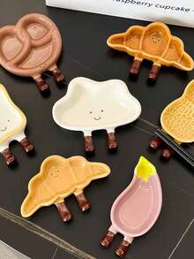 1pc Cute Dipping Sauce Dish, Ceramic Small Plate, Cartoon Seasoning Dish, Small Exquisite Dipping Sauce Plate, Side Dish Plate - View 3