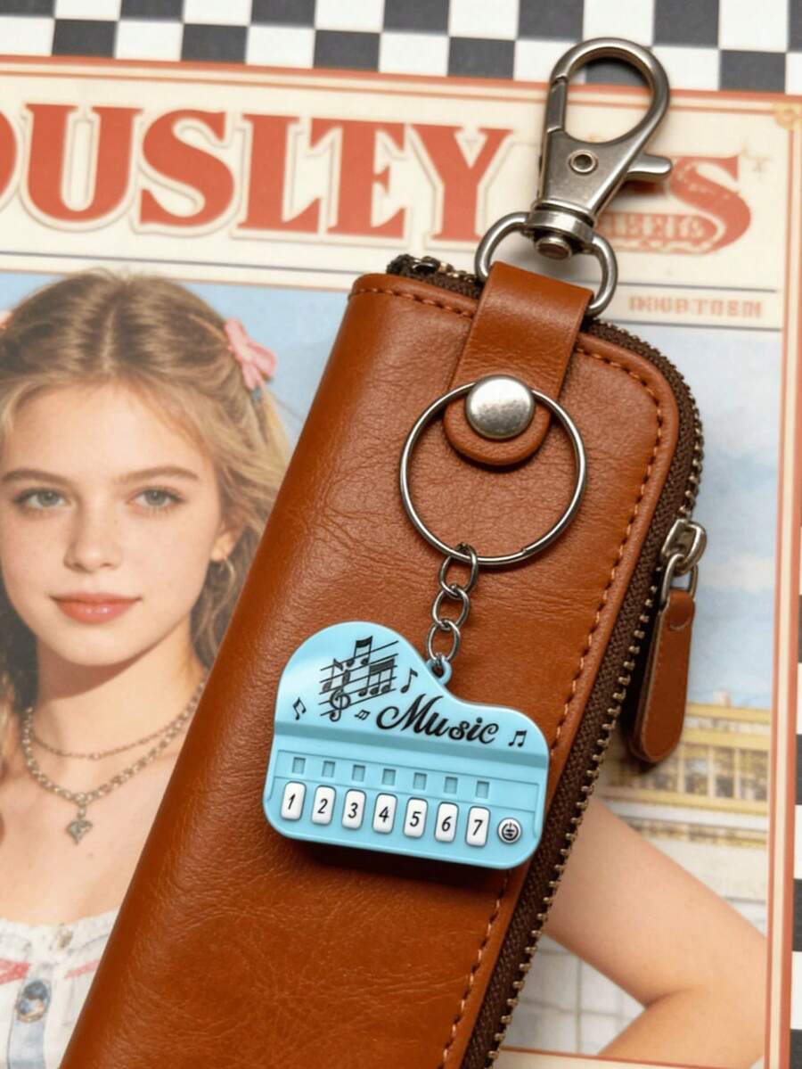 Mini Musical Piano Keychain Sound Light Effect For Music Lovers Kids Backpack Charm Holiday Gift - A - View 1