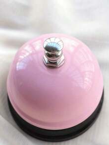 1 Pc Pink Mini Desktop Service Bell, Compact Metal Construction Handheld Call Bell For Restaurant Cafe Home Kitchen Party Event Gathering, Loud Clear Sound Tabletop Notification Bell, Lightweight Portable Call Bell For Waitstaff Guest Request Daily Reminder & Game Activity Prop - Pink - View 7