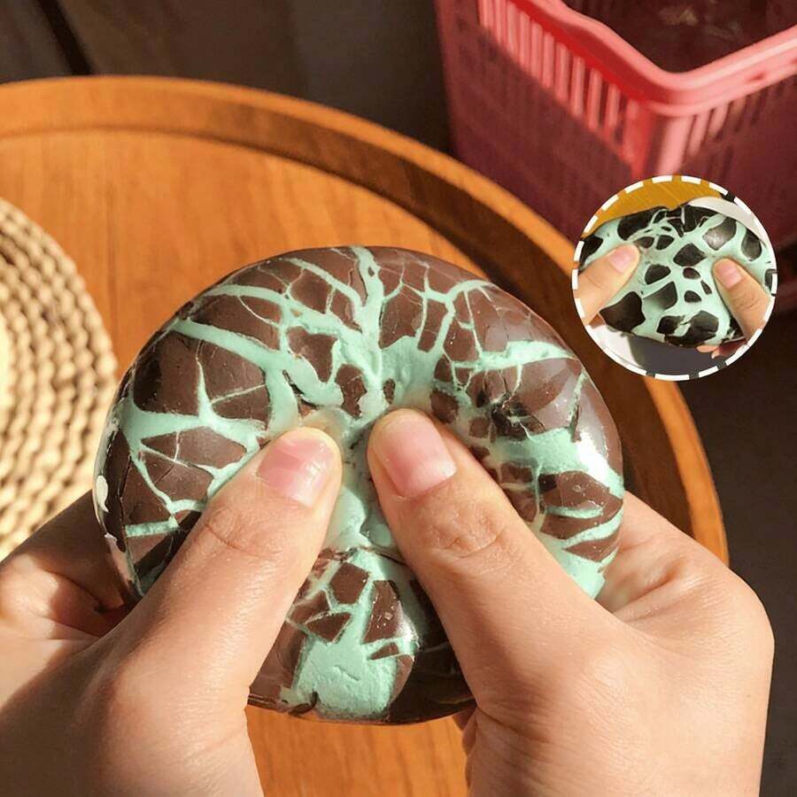 2025 New - Mint Chocolate Crispy Handmade Squeeze Toy, Crunchy Sound Fidget Tool, Soft Stress Relief Ball, Perfect Gift For Birthday, Holiday, Valentine's Day - Matcha Dark Chocolate - View 1
