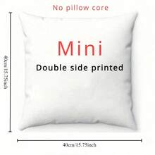 1pc Customizable Photo And Text Style Square Pillow Cover, Personalized Photo And Text Design, Hand Wash Only, Fun Themed Unique Birthday And Anniversary Gift Photo And Text Customization - Love a - View 14