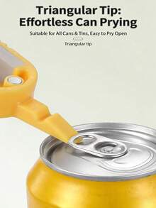 多功能开罐器，带瓶盖移除器和防滑手柄，适合家庭和餐厅日常使用，可旋转、撬开或拉环开启。 - 查看 6