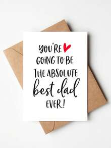 1pc Dad To Be Father's Day Card, Pregnancy Announcement Card, First Time Dad Card, Cute Expecting Baby Greeting Card - Multicolor - View 2