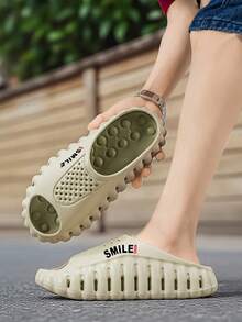 1 Pair Men's Breathable Sandals 2026 New Summer Outdoor Anti-Slip Thick Sole Comfortable Casual Slippers, Suitable For Indoor, Outdoor, Beach, Comfortable Wear - Beige - View 4