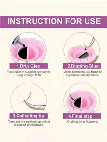 200/100pcs Set: Round Lash Glue Rings, Glue Rings Cups, Anti-Spill Glue Drop Cups, Glue Holder Rack And Thick Fan Cups, Suitable For Eyelash Extension - Disposable Professional Eyelash Extension Tools - Multicolor - View 6