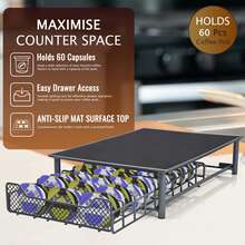 Crystals Coffee Pod Holder Stand 60 Capsules Storage Rack For Tassimo Rotating Capsule Organizer Kitchen - 查看 4