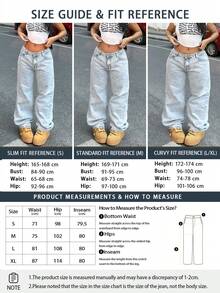 Women Casual Light Color Water-Washed Wide Leg Denim Jeans For Daily Wear Spring - Light Wash - View 4