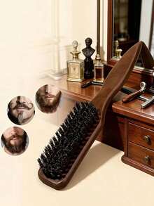 1pc Men's Beard Brush Styling Comb Multi-Function Trimming Tool Fine-Tooth Design Evenly Applies Pomade For Home And Travel Use - One Size - View 3