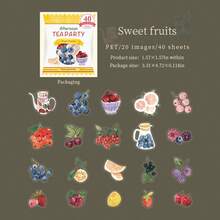 1 set/40 pièces Mini autocollants décoratifs, fruits mignons, café, thème de la fête de l'après-midi, pour la saison de remise des diplômes, fournitures de journal, fournitures d'art, fête de vacances, événement thématique de l'après-midi - A - Voir 12