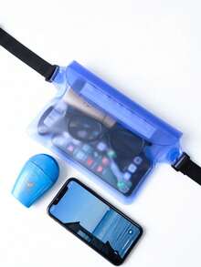 1 chiếc/bộ Túi đeo hông chống nước cho điện thoại, dung tích lớn, thích hợp cho bãi biển, bơi lội, chèo thuyền, ba lớp cách nhiệt. - Túi chống thấm nước màu trơn - Xem 3