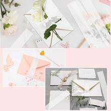100Pcs Clear Vellum Belly Bands For Invitations - Wedding Invitation Accessories, Transparent Wrapping Liners For 5x7 Cards, Invitation Holder Bands For Special Occasions - View 3
