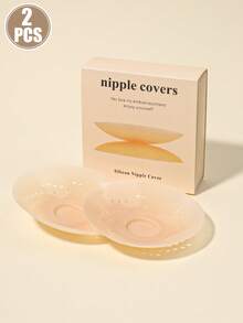 Reusable Ultra-Thin Nipple Covers With Storage Gift Box, Invisible Self-Adhesive Pasties, Convenient To Carry, Undergarment & Lingerie Accessories For Modesty - Multicolor - View 3