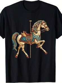 Capricorn Zodiac T-Shirt - BLACK AND RED - View 1