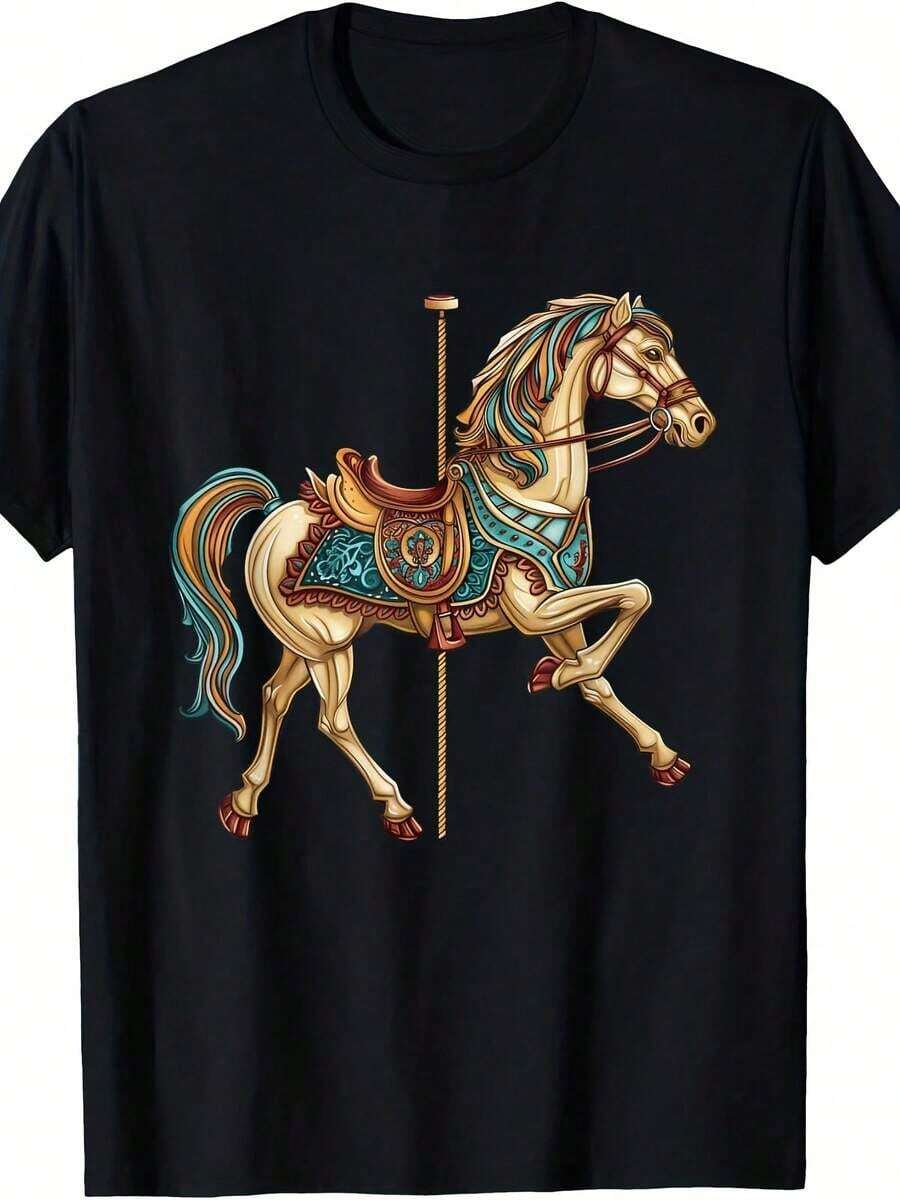 Capricorn Zodiac T-Shirt - BLACK AND RED - View 1
